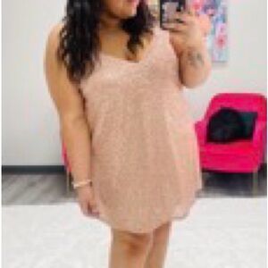 NWT - Andree by Unit - Rose Gold Sequin Fit & Flare Dress - Woman's Size Small